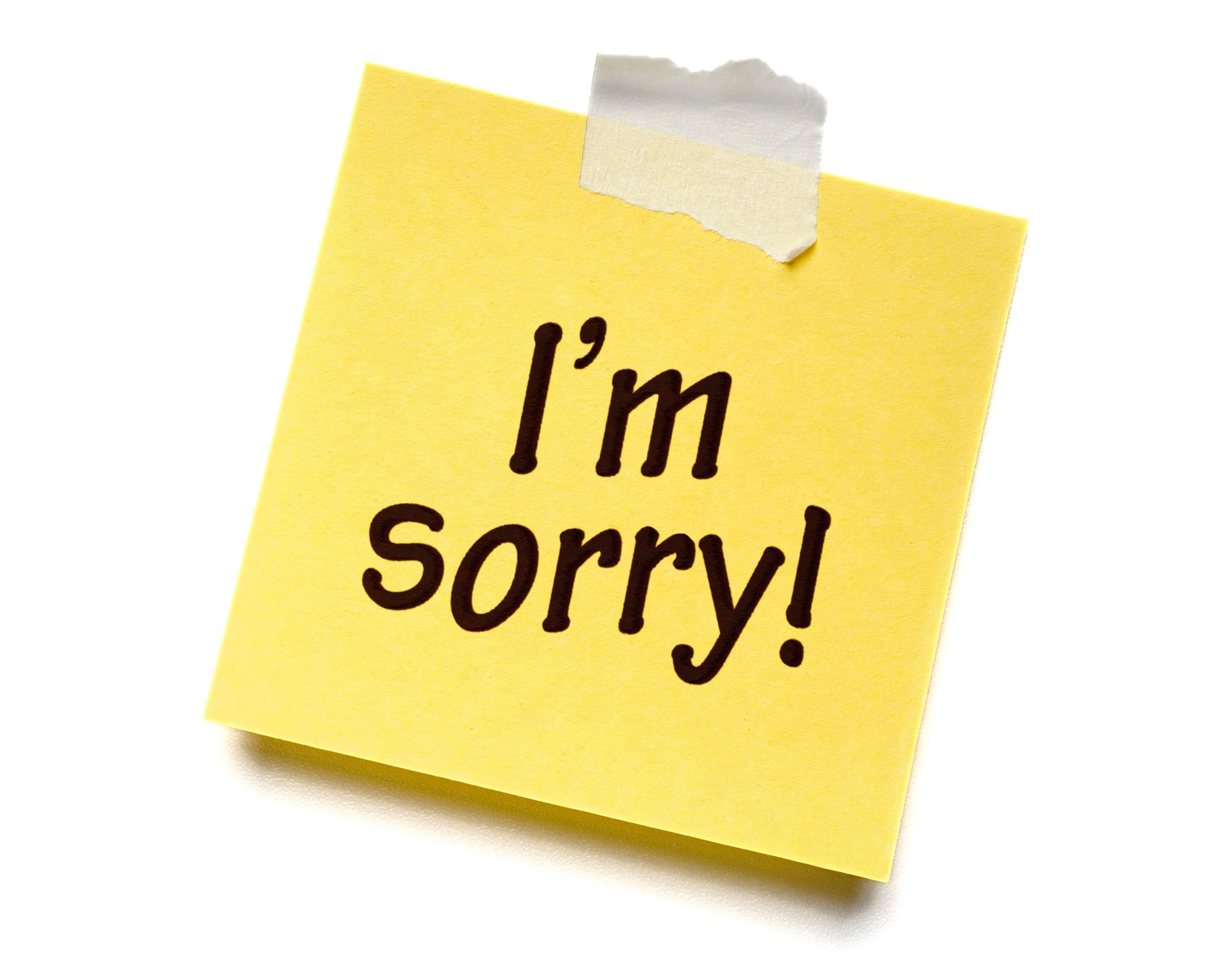 I'm sorry! Post-it Note